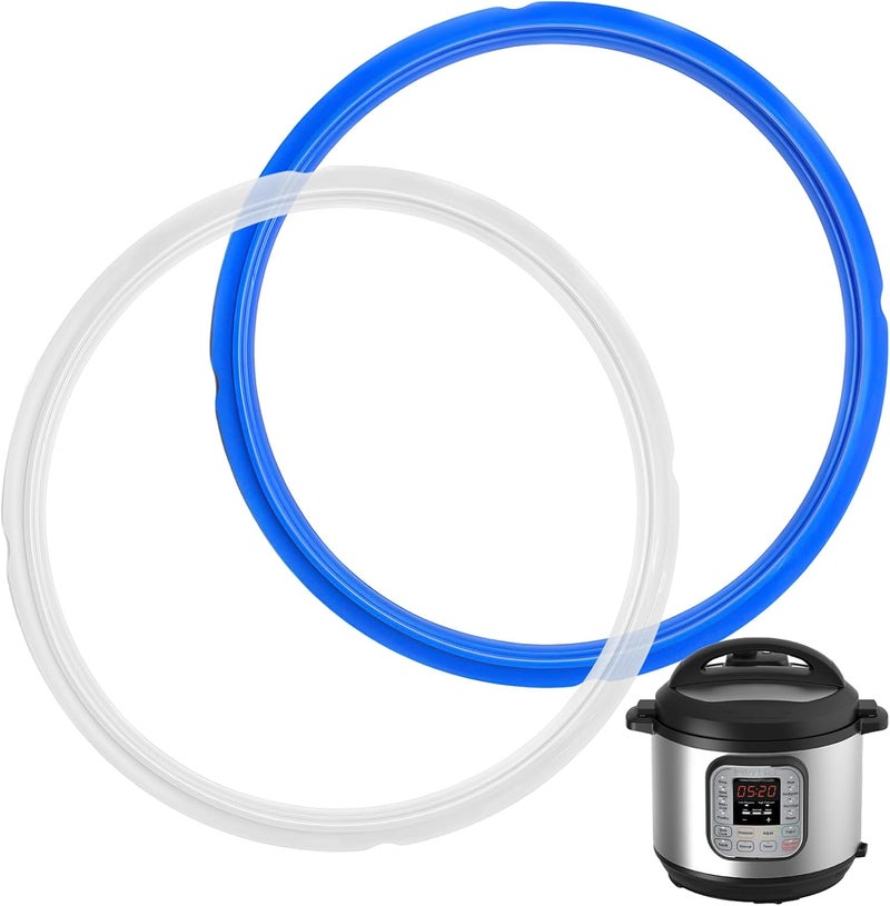 Buotuoho 2-Pack 3rd Gen Sealing Ring for Instant Pot 5&6 Qt, Instant Pot Sealing Ring - Enhanced Sealing Food-Grade Silicone, BPA-Free, Fits Most 5/6 Qt Models, Blue&White for Sweet/Savory Separation - Image 1